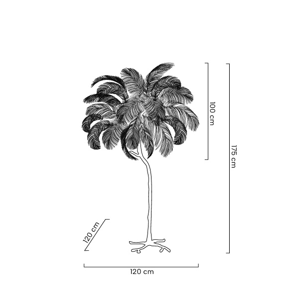 Lampa podłogowa TIFFANY 175 beżowa mosiądz / naturalne pióra - Moosee